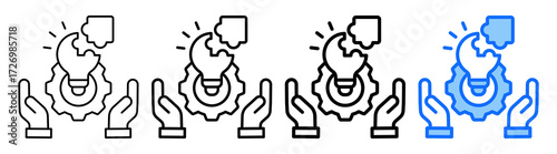 Management Solutions Icon Different Style Outline Collection Set