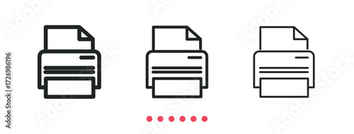 Print icon. Thin line icon vector