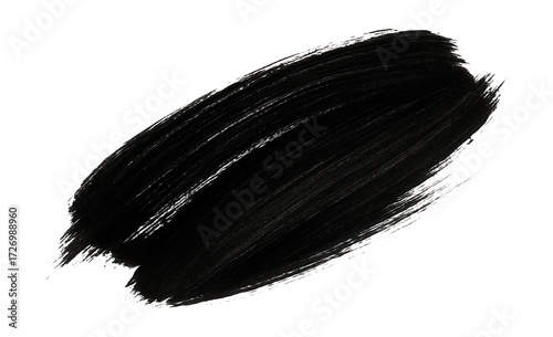 Rough black ink brush stroke.