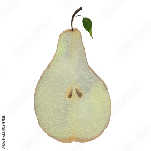 Pear cuttings seamless pattern watercolor 
