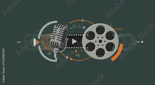 Vector illustration audio and video