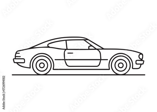 Car line art vector