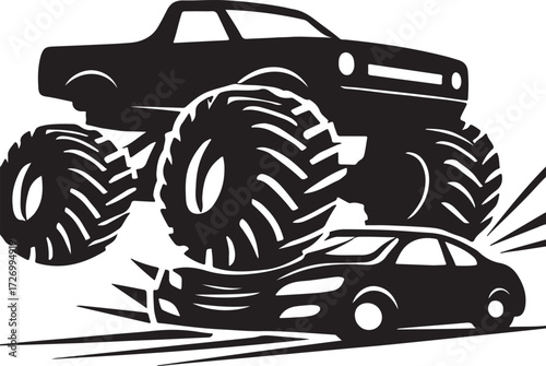 MONSTER TRUCK VECTOR SILHOUETTE