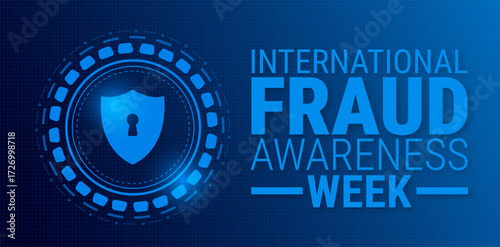 International Fraud Awareness Week background, banner, card or poster design template is observed every year during November, to raise awareness about the mission. Vector illustration.