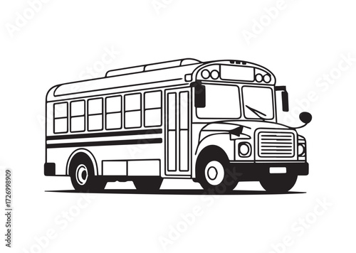 School bus line art vector