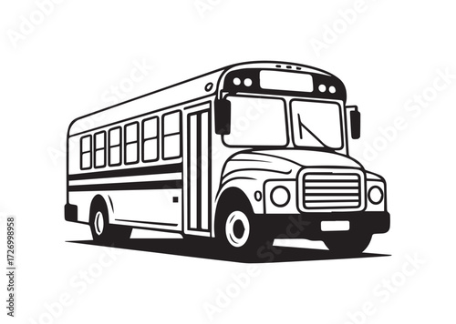 School bus line art vector