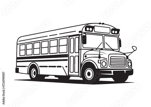 School bus line art vector