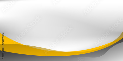 Gray and yellow wave minimalist modern background with white space for text and message. template design	