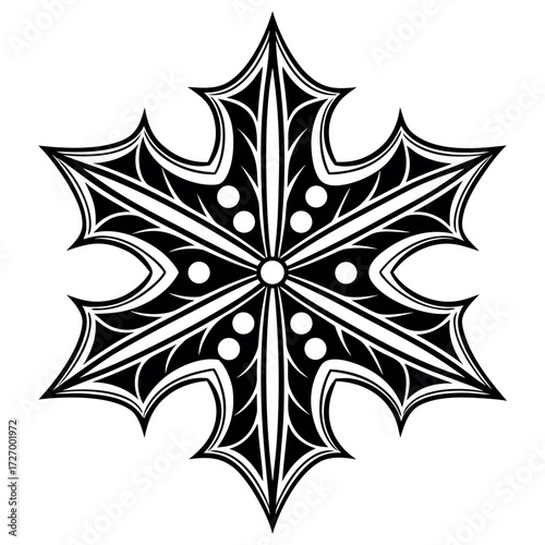Black Colour ornament Vector Illustration, Solid White Background (1).eps