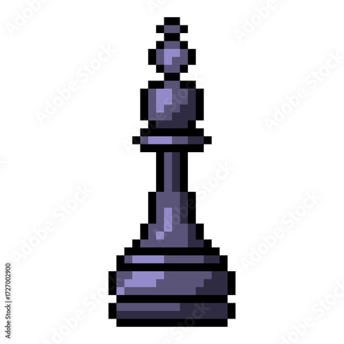 Vector Pixel Art Icon for Black Chess King