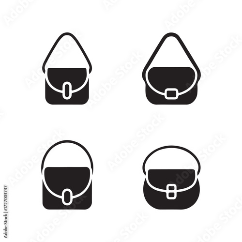 Trendy Crossbody Bag Solid Icons Set