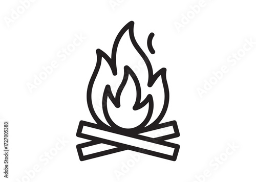 Bonfire line art vector