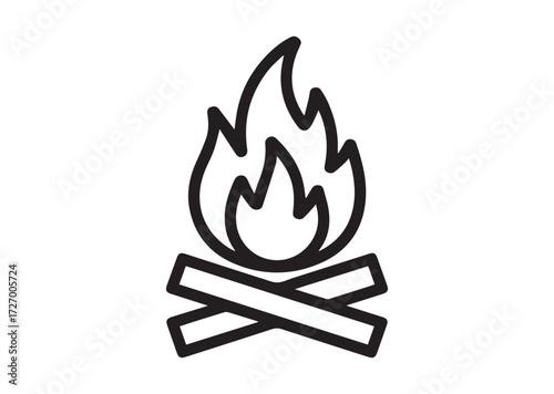 Bonfire line art vector
