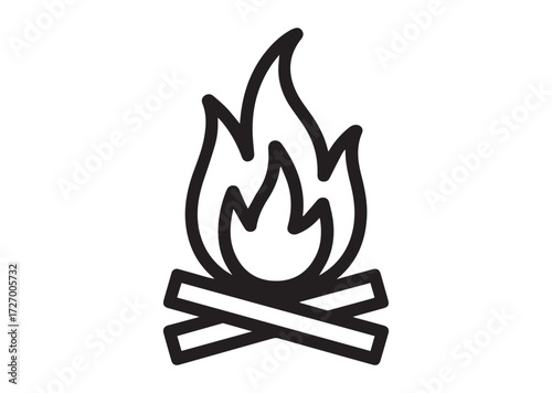 Bonfire line art vector
