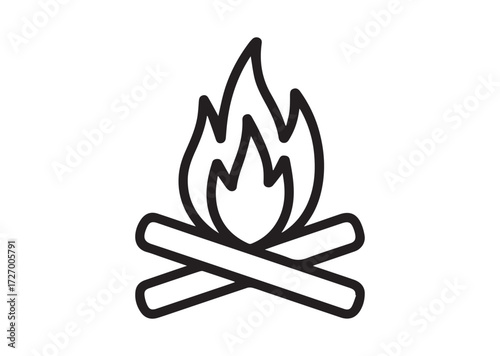 Bonfire line art vector