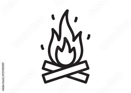Bonfire line art vector