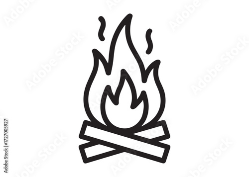 Bonfire line art vector