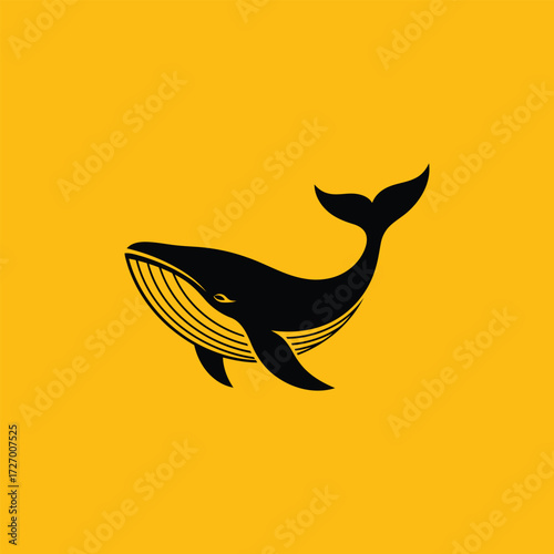 Majestic Whale Silhouette Ocean's Gentle Giants in Minimalist Design