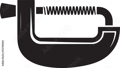 Wood and Iron Clamping Tools Vector  Workshop and Hand Tool Icon Illustration