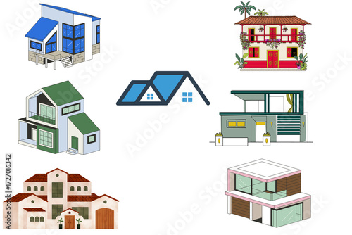 vector illustration of houses