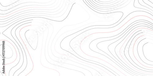 Vector art of contour map with subtle topographic lines, depicting gentle elevation changes and smooth terrain transitions in a minimalist style