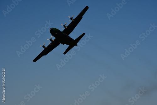 Hercules aircraft flying in the sky