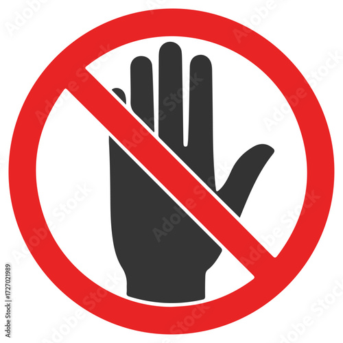 No entry sign hand gesture warning danger forbidden.