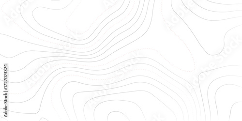 Vector art of contour line topographic map showing elevation and terrain for geographical studies, environmental planning, and cartographic design