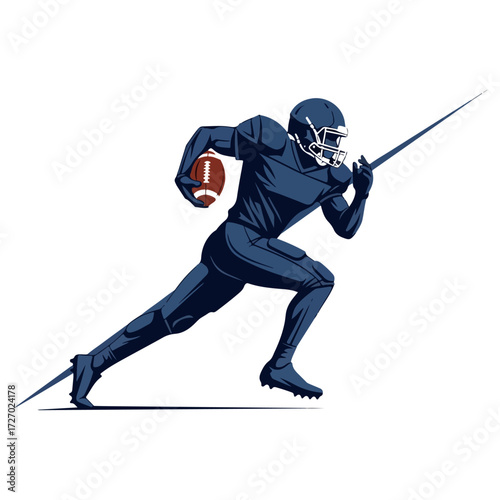 Football player running with the ball, ready to score a touchdown.