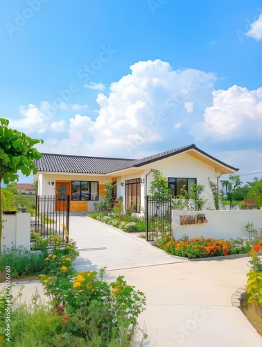 Charming home exterior on sunny day