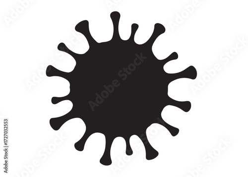 virus logo silhouette vector, corona virus silhouette vector illustration, virus logo vector silhouette, dangerous virus logo silhouettes vector on white background