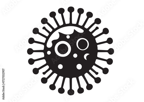 virus logo silhouette vector, corona virus silhouette vector illustration, virus logo vector silhouette, dangerous virus logo silhouettes vector on white background