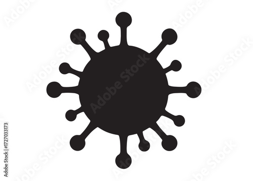 virus logo silhouette vector, corona virus silhouette vector illustration, virus logo vector silhouette, dangerous virus logo silhouettes vector on white background