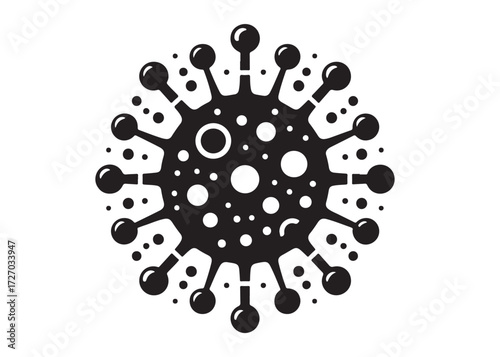 virus logo silhouette vector, corona virus silhouette vector illustration, virus logo vector silhouette, dangerous virus logo silhouettes vector on white background