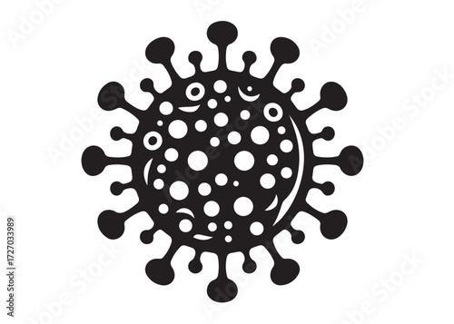 virus logo silhouette vector, corona virus silhouette vector illustration, virus logo vector silhouette, dangerous virus logo silhouettes vector on white background