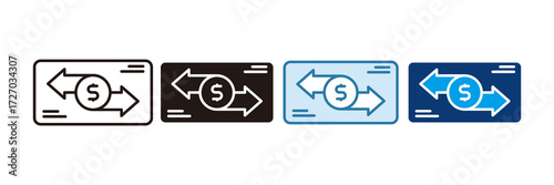 Transaction Icon Set Multiple Style Collection