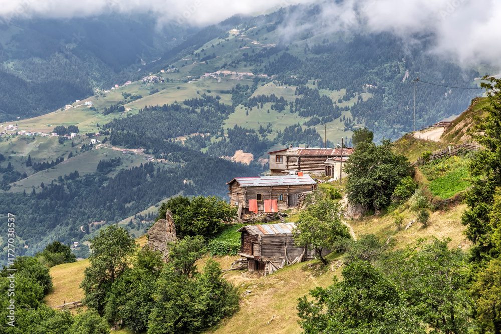 Fototapeta premium village in the mountains