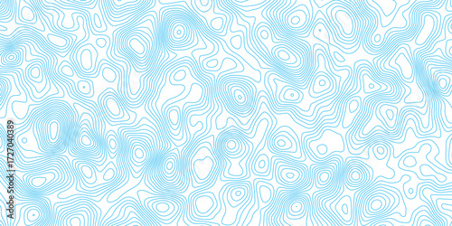 Blue retro seamless floral pattern with vintage swirl curl textile art decor