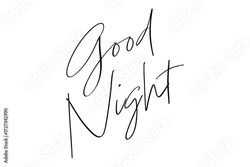 Good Night - 手書きで書いた、おしゃれなGood Night（おやすみなさい）の文字
