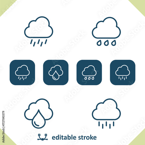 Weather Icons. Raining, Rain, Cloud