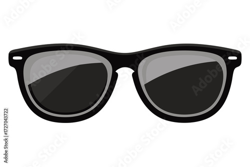 Stylish black sunglasses isolated on white, symbol of summer, fashion and UV protection