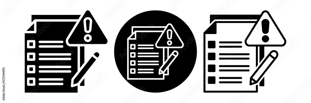 Fototapeta premium Risk Assessment Icon Glyph & Mixed Style Collection Set