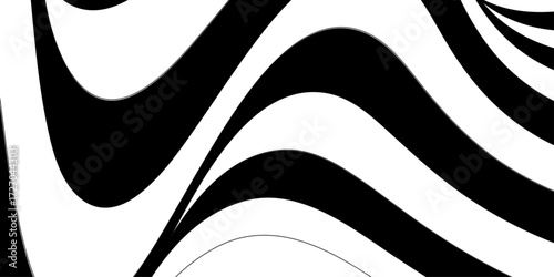  abstract wavy line black white stripes background, abstract minimalism with monochromatic theme,  high-contrast black and white pattern with converging lines for a striking comic pop art design.