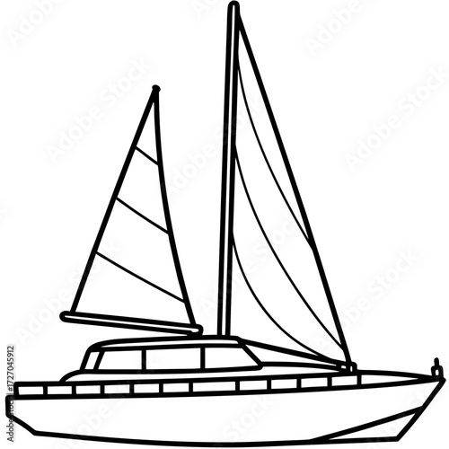 Catamaran Line Vector