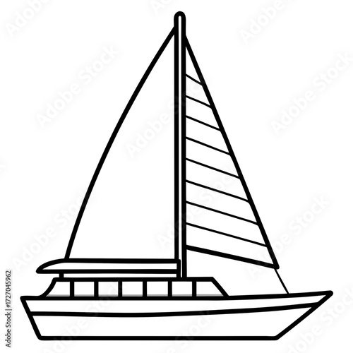 Catamaran Line Vector