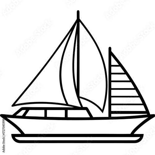 Catamaran Line Vector