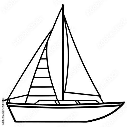 Catamaran Line Vector
