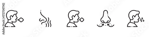 Breath icon. Smell icon. Vector Illustration.
