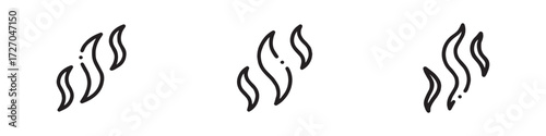 Steam, smoke flat icon set. Aroma smell symbol. Aroma icon. Vector Illustration. EPS 10