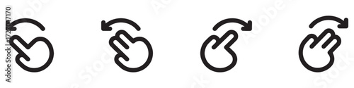 Screen touch swipe finger vector icons. Screen touch icon. Vector Illustration.